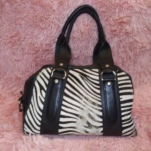 kate landry Purse Black White Zebra Distressed